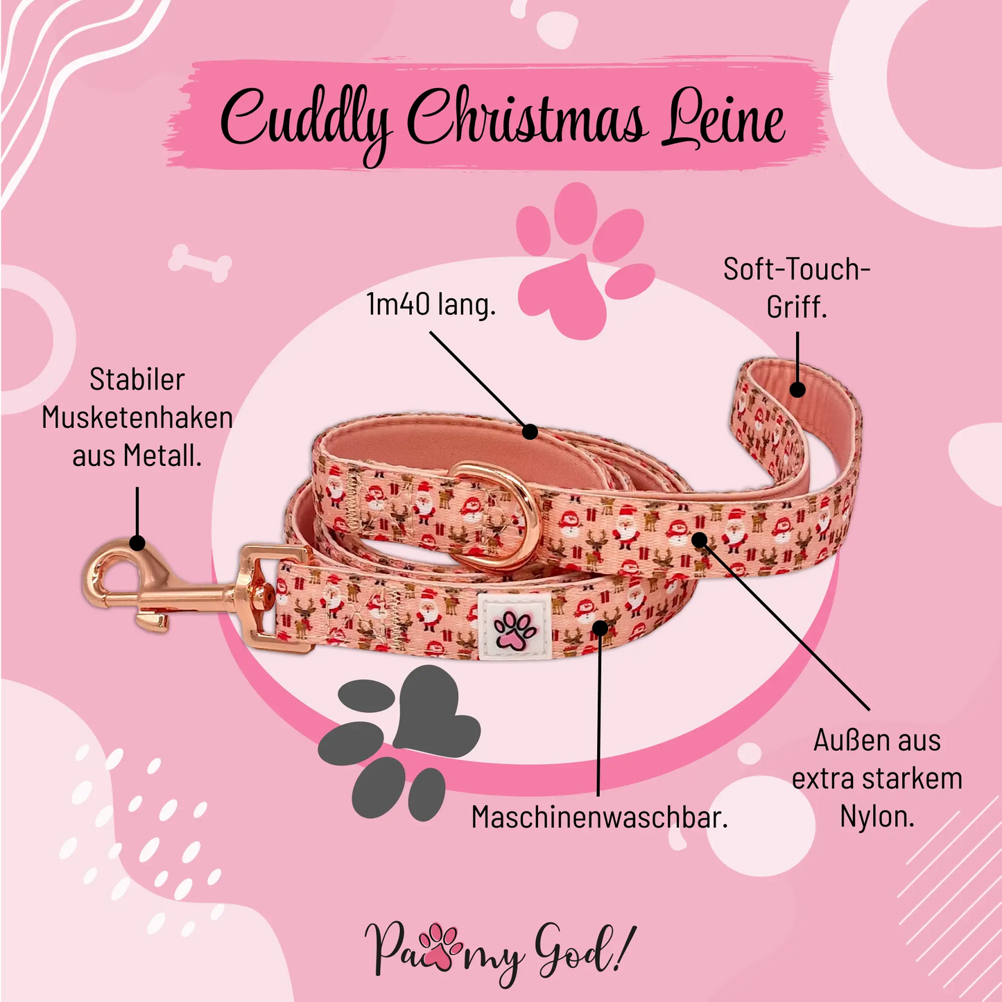 Cuddly Christmas Leash Features