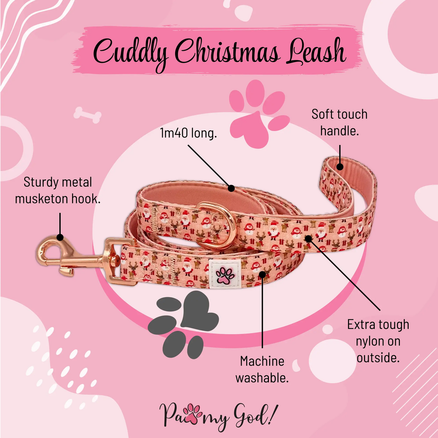 Cuddly Christmas Leash Features