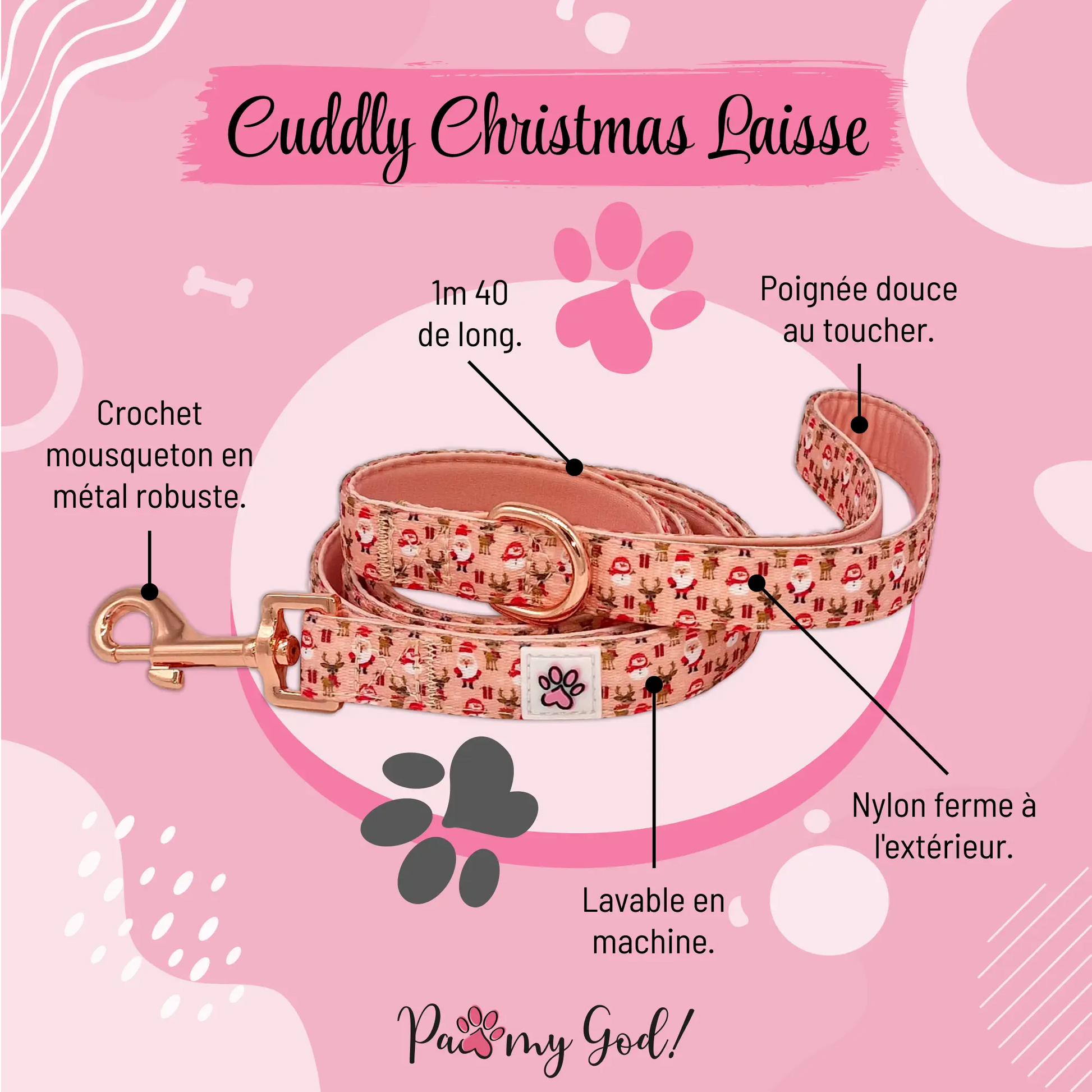 Cuddly Christmas Leash Features