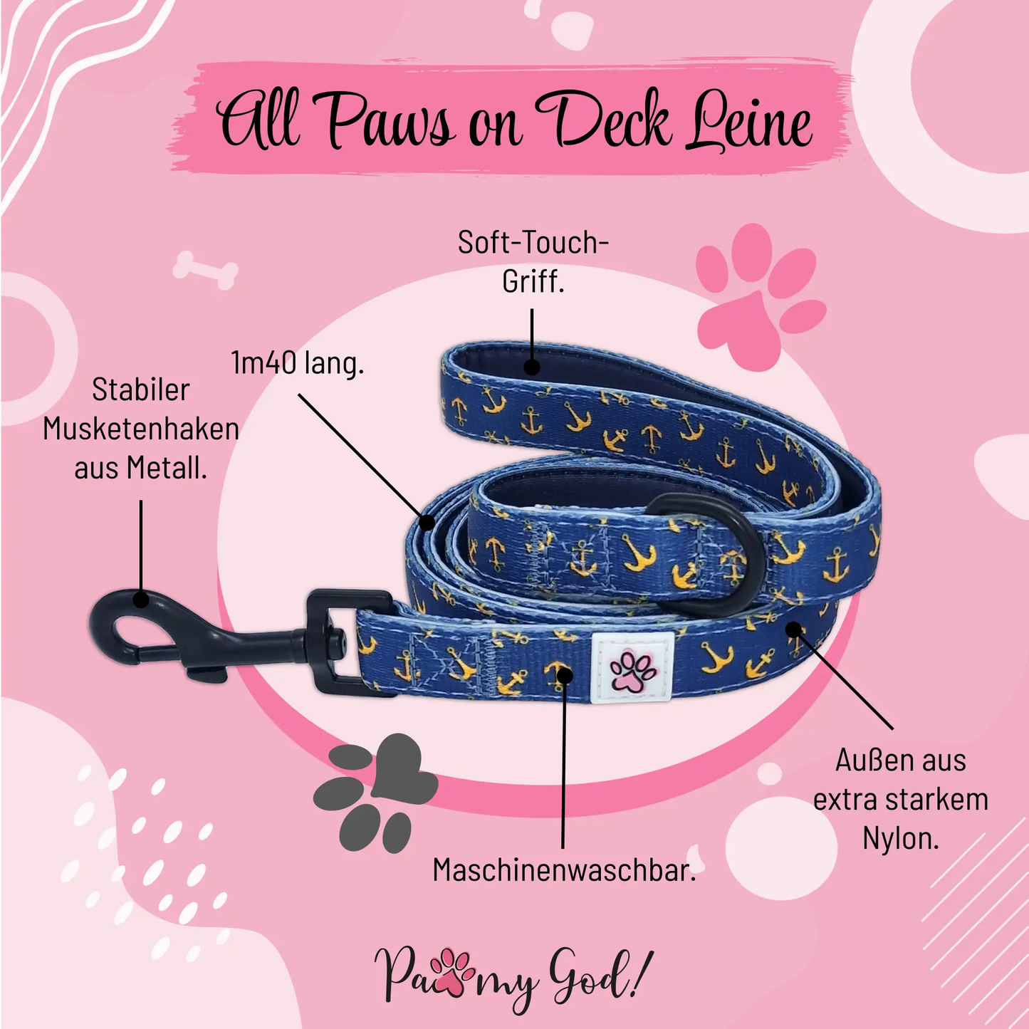 All Paws on Deck Leash Features