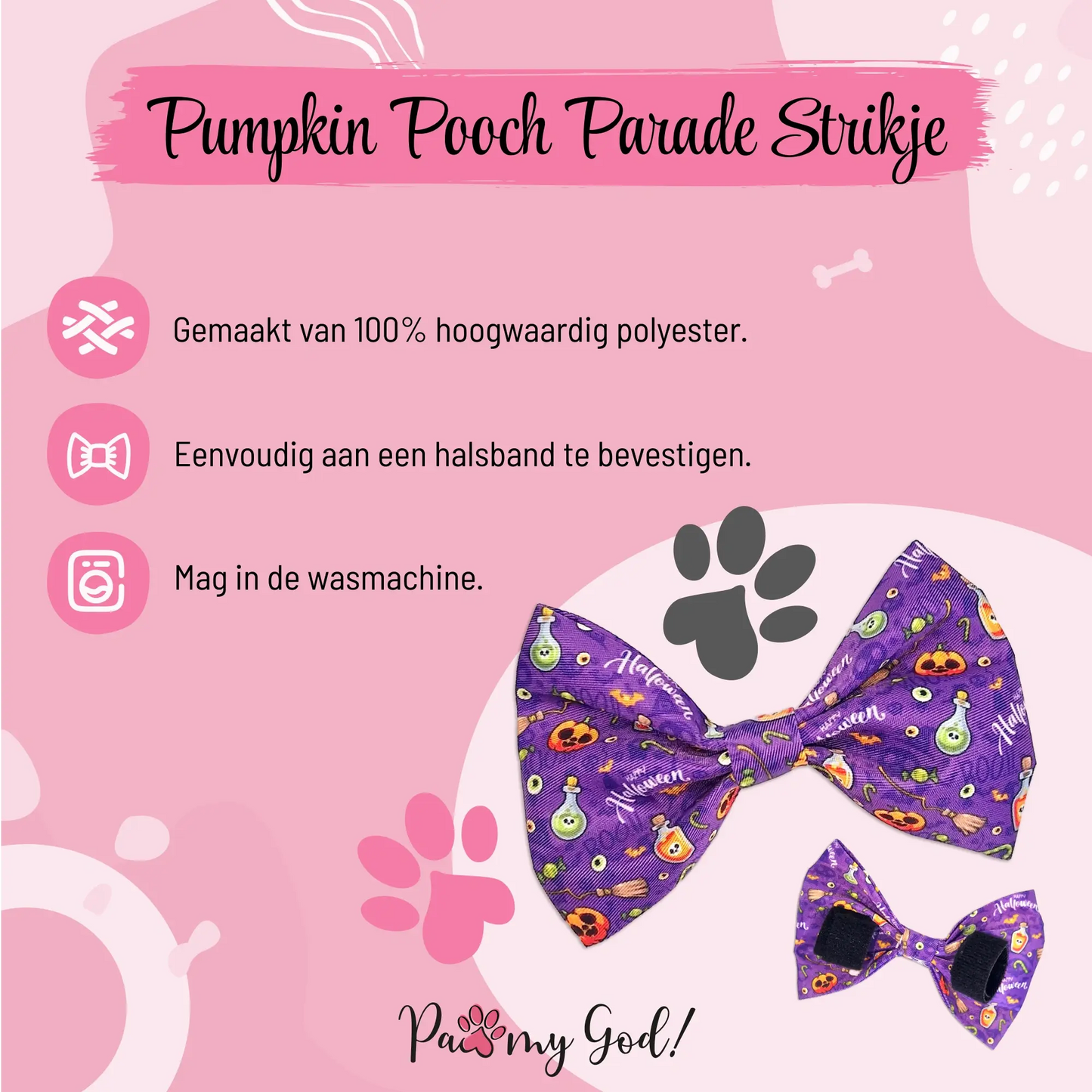 Pumpkin Pooch Parade Bow Tie Features