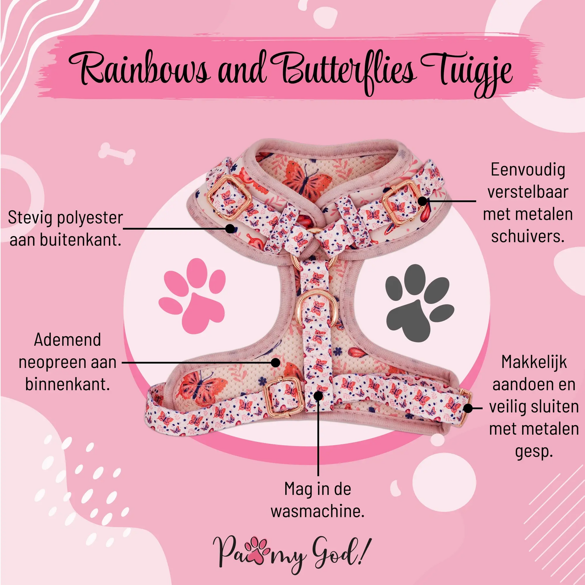 Rainbows and Butterflies Harness Features